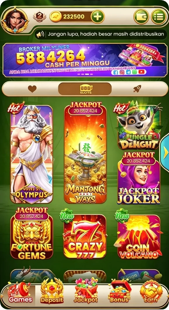 Tampilan utama aplikasi Aplikasi dorahoki Resmi: Download dan Instalasi yang intuitif dan efisien.